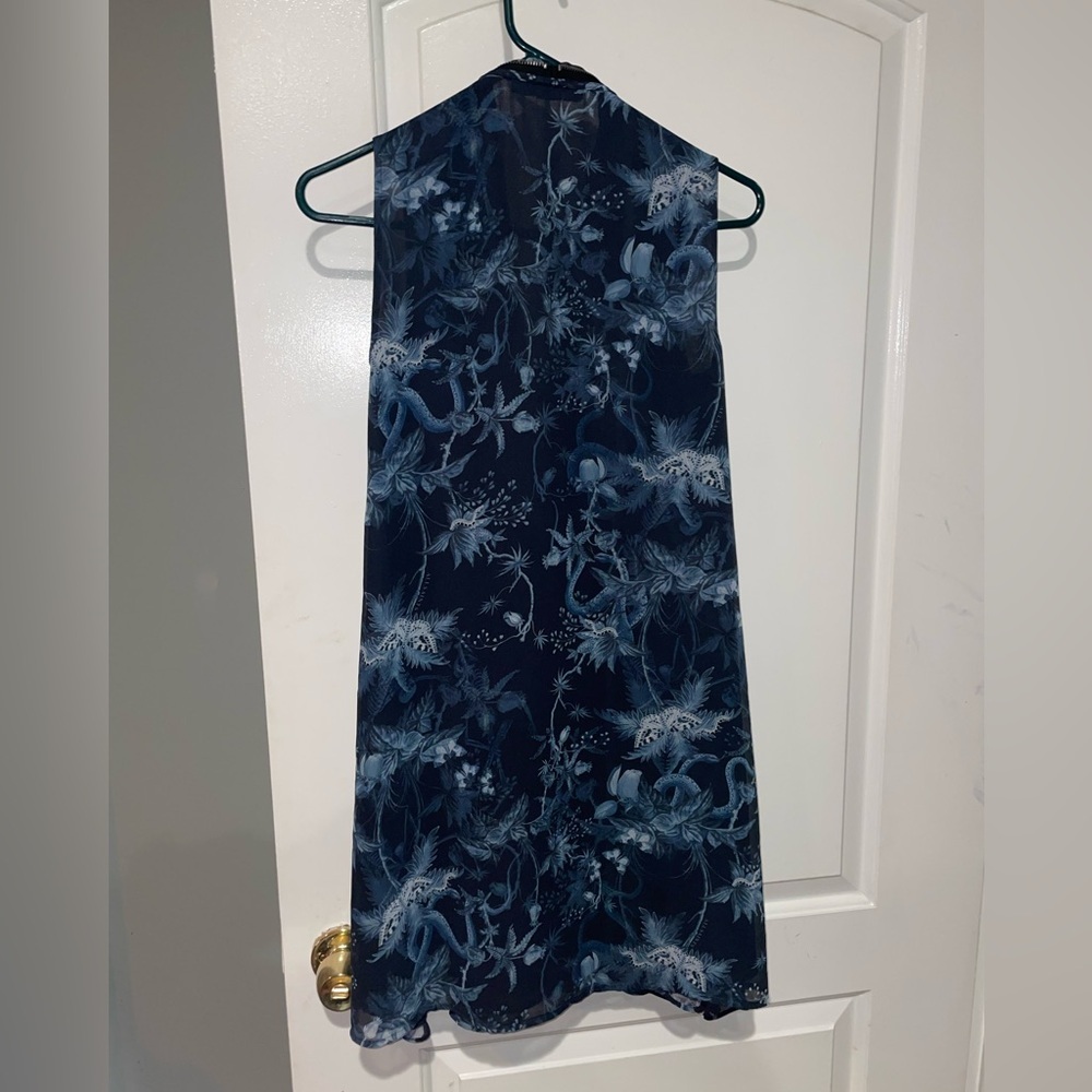 New! All Saints Jayda Evolution Blue Floral Dress 💙 🦋 XS - Picture 13 of 16